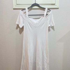 Three Dots White Shoulder Cut Out Dress